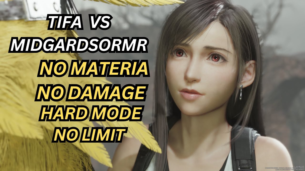 FFVII Rebirth Tifa Solo Vs Midgardsormr (No Damage, No Materia, Hard Mode, No Limit)