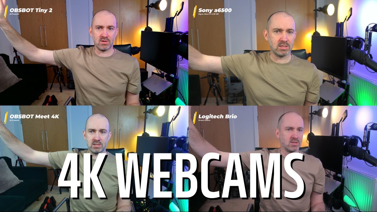 OBSBOT Tiny 2 vs Sony a6500 vs OBSBOT Meet 4K vs Logitech Brio