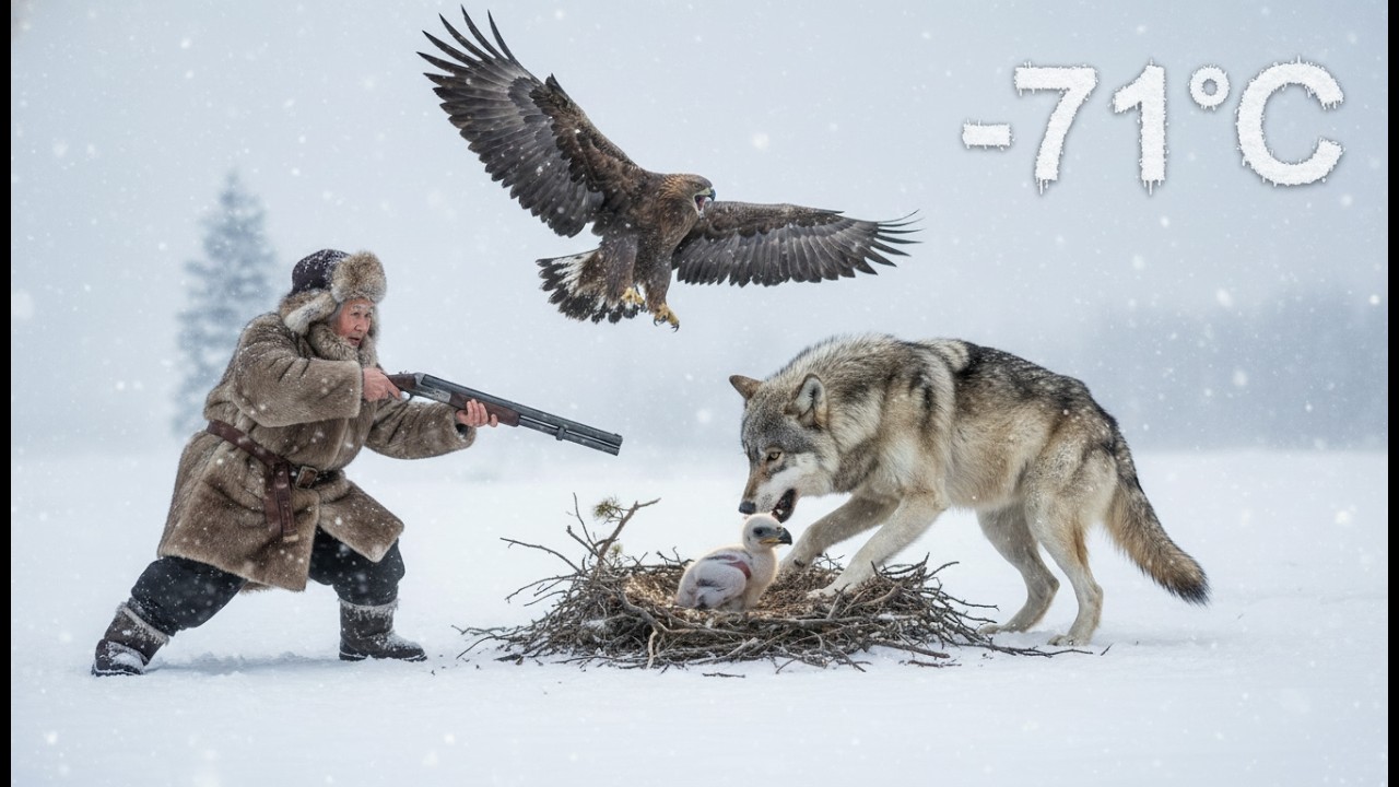 Wolves Surrounded the Fallen Eagle Chick, but an Old Woman Stepped In to Save It