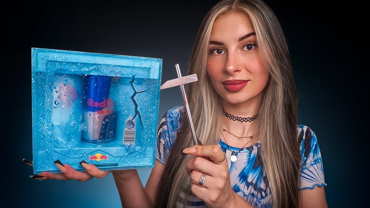 ASMR new RedBull TASTE TEST + PACK OPENING 🧊 winter edition