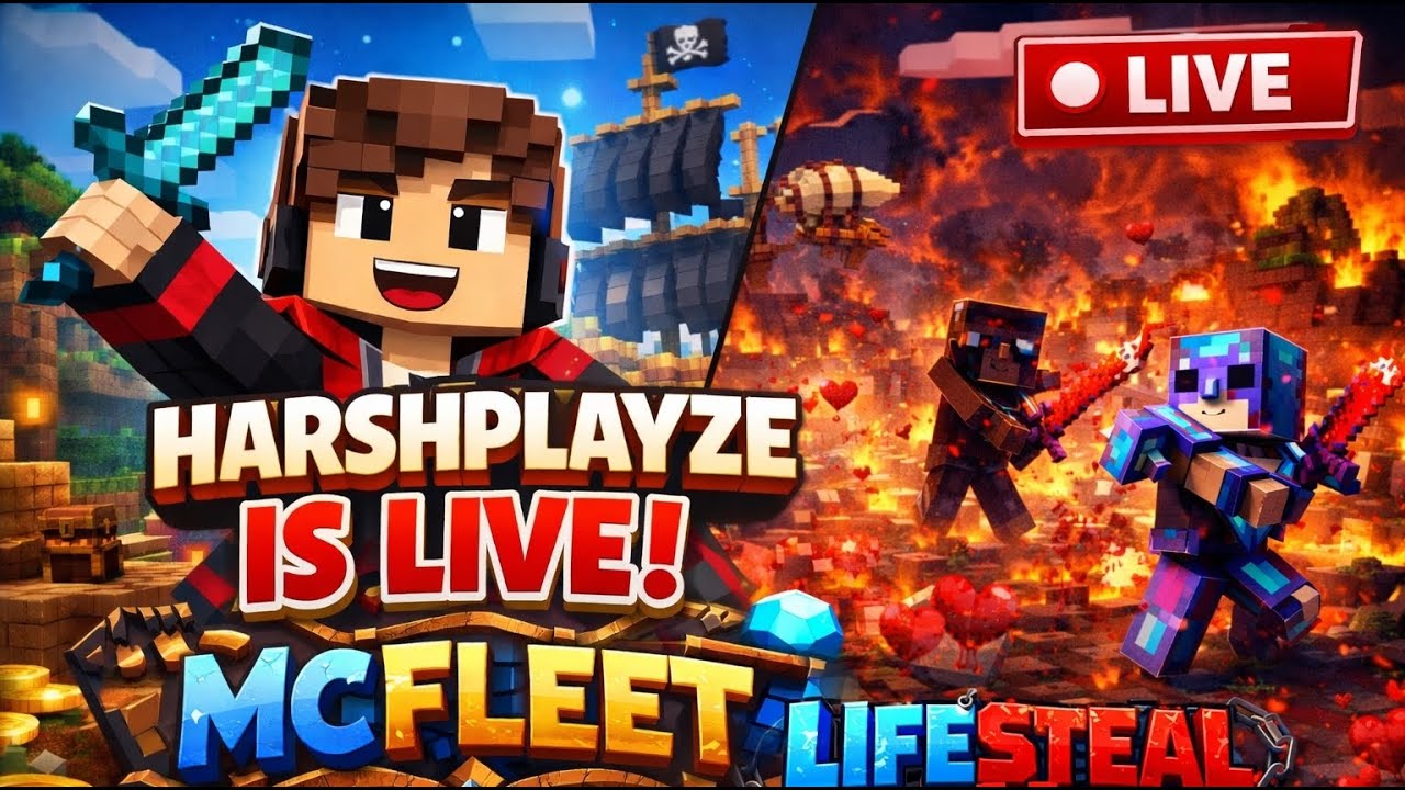 DAY2 IN  MCFLEET BLOODCITY | HarsPlayze  #ytshorts #live #minecraftlivestream #mcfleet