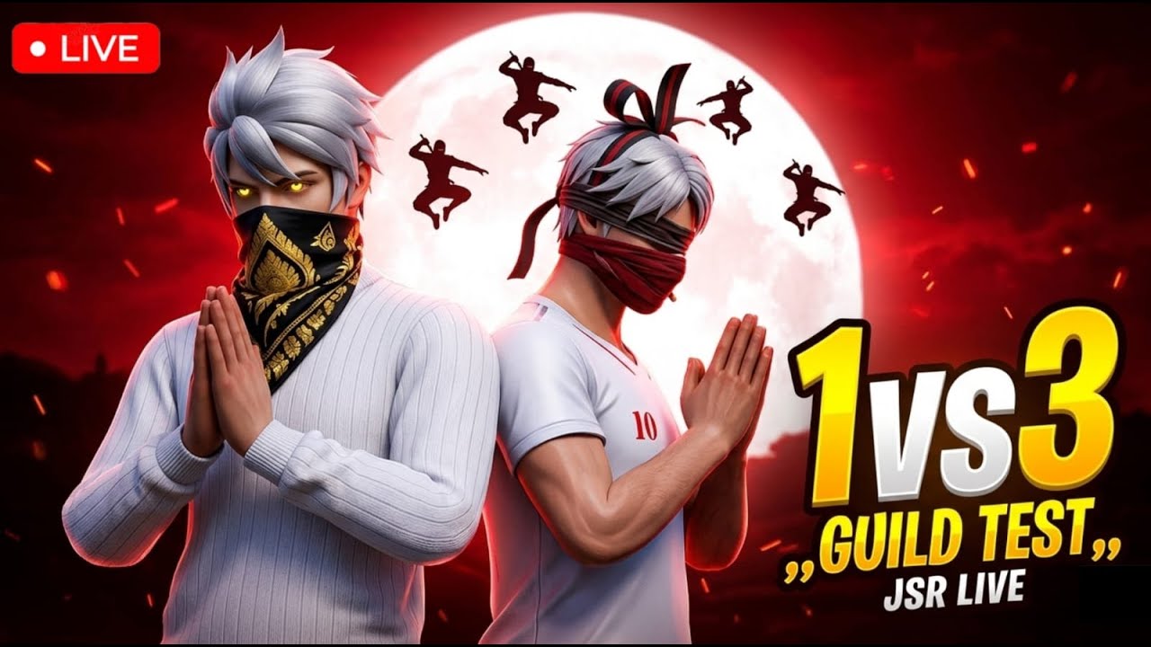 FREE FIRE LIVE 🔴 Custom Room + Guild Test | 1v3Challenge |GIVEAWAY CUSTOM