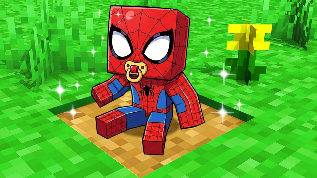 VIREI O BEBÊ HOMEM ARANHA no MINECRAFT !