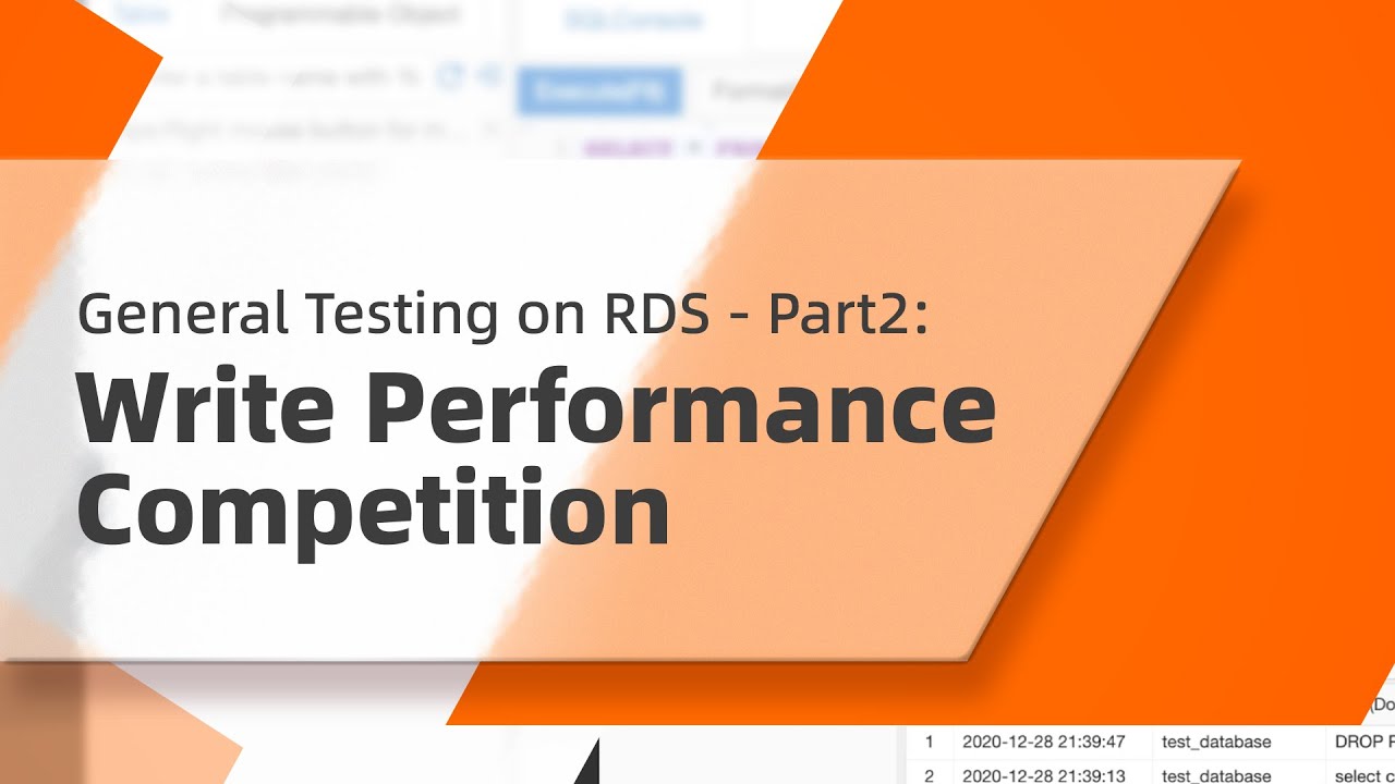 General Testing on RDS - Part1: Write Performance Competition