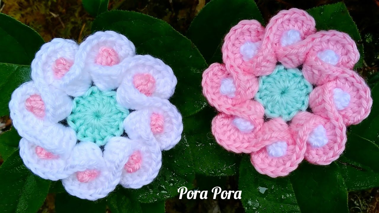 Crochet Flower I Crochet 8 Petals Flower I Crochet 3D Flower