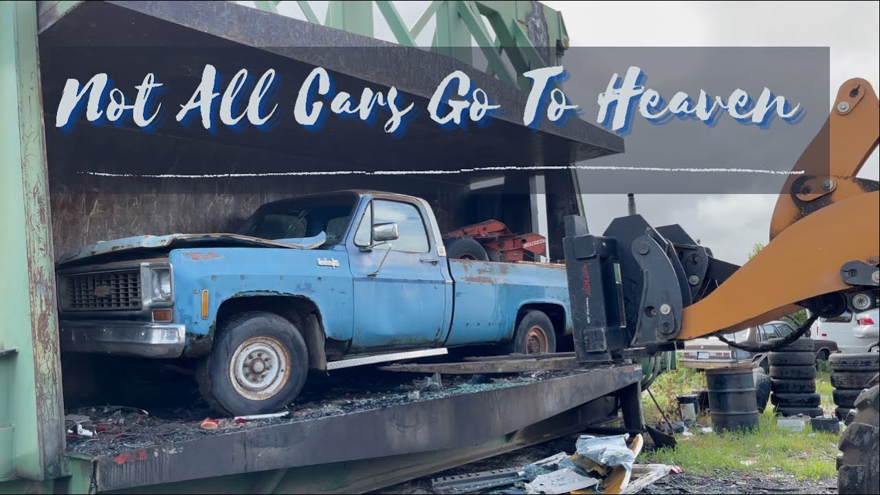Crushing Cars & Hauling Loads To The Shredder: Vintage Square Body Chevy Truck Gets The Squeeze