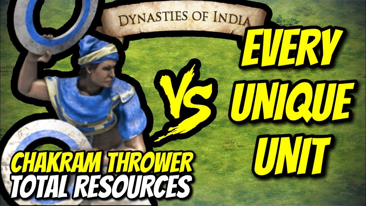 ELITE CHAKRAM THROWER vs EVERY UNIQUE UNIT (Total Resources) | AoE II: Definitive Edition