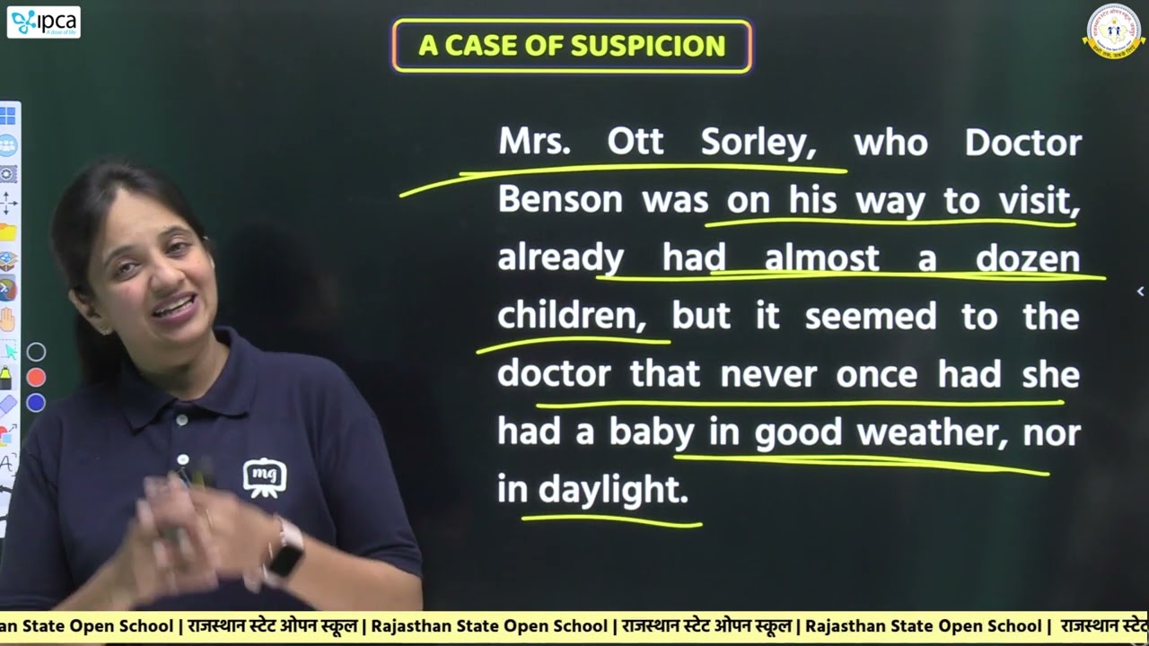 RSOS Class 12 English (302) Chapter 8 A Case Of Suspicion | RSOS 12th Class English | Part 01