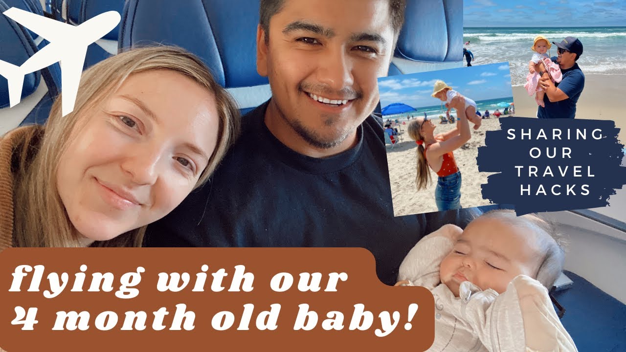Flying with a 4 month old baby for the first time! Sharing our travel hacks ✈️ San Diego Family Vlog