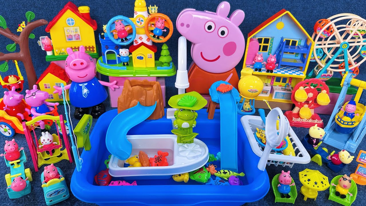 17 Minutes Satisfying with Unboxing Peppa Pig Super Water Slide Pool Playset ASMR | Review Toys