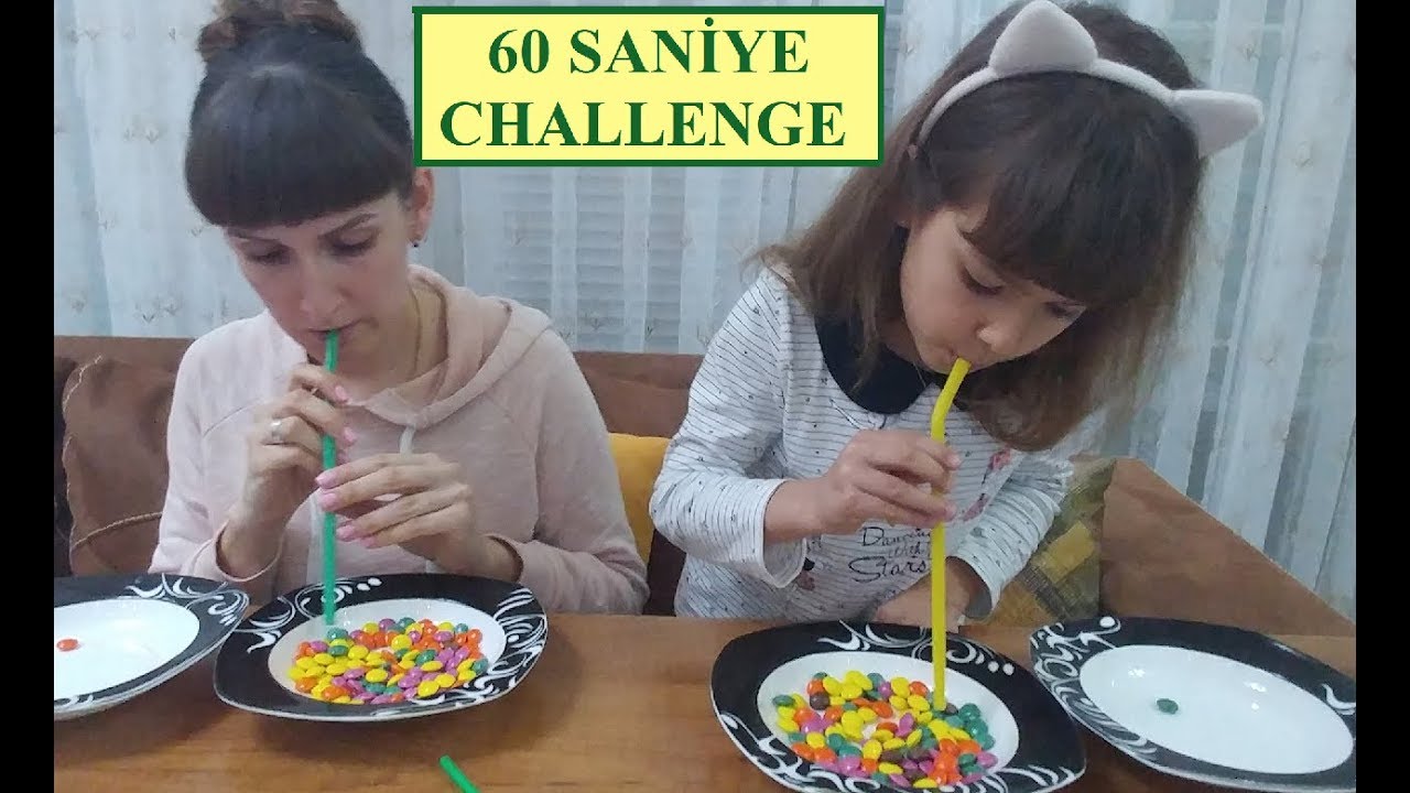1 DAKİKA CHALLENGE - 60 SANİYE CHALLENGE  ELİF LERA YARIŞIYOR eğlenceli vlog video