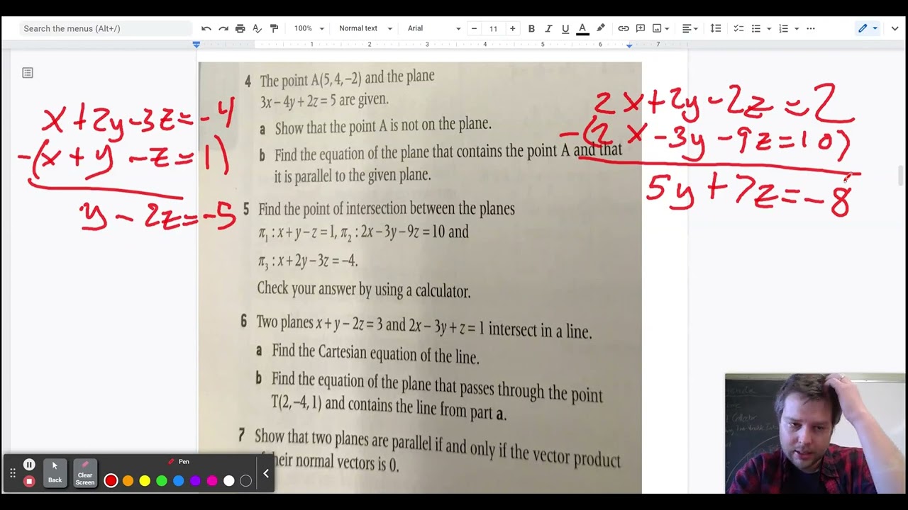 Finding the point of intersection of 3 planes
