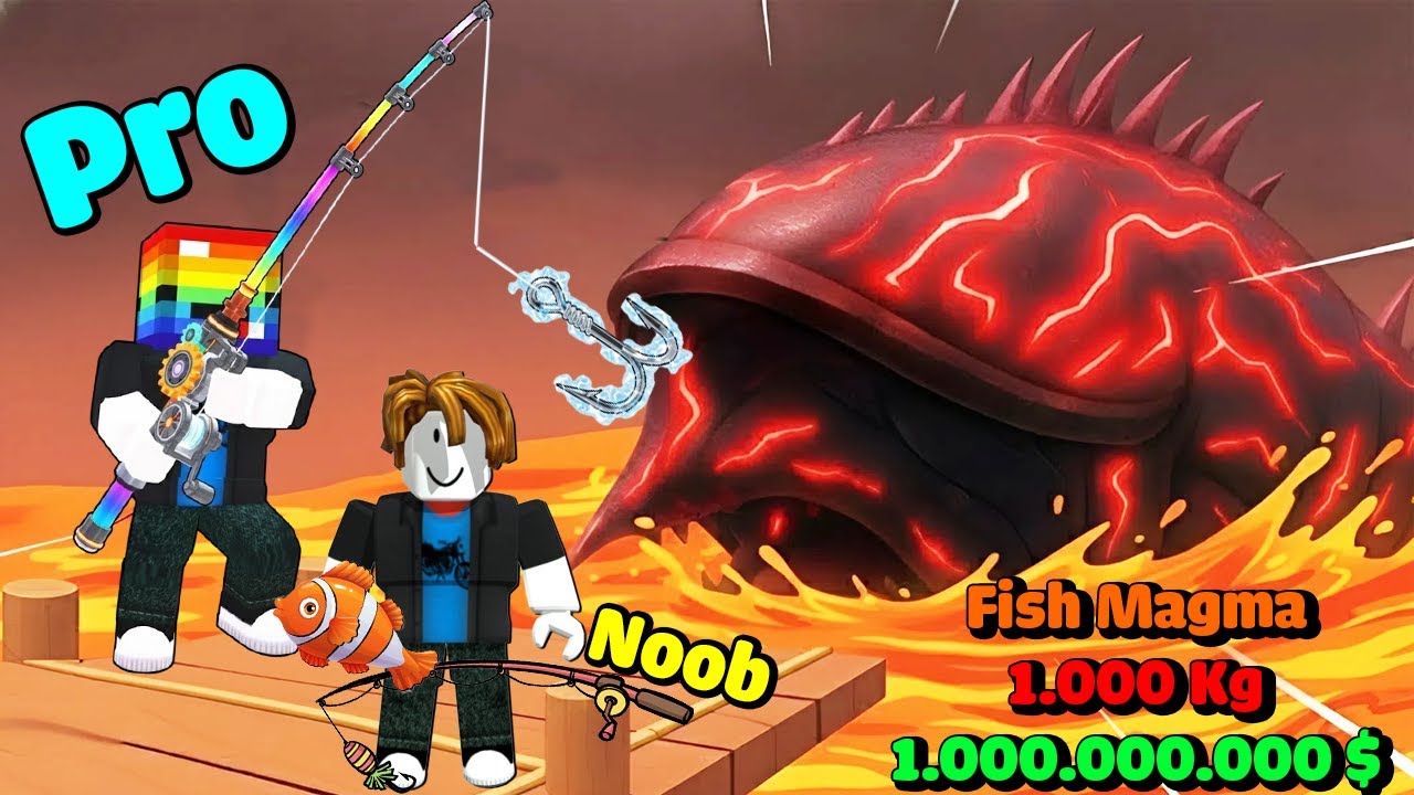 MINI GAME : CUỘC THI CÂU CÁ VIP ** NOOB NÂNG CẤP CẦN VIP CÂU CÁ KHỦNG Ở DƯỚI LAVA ??