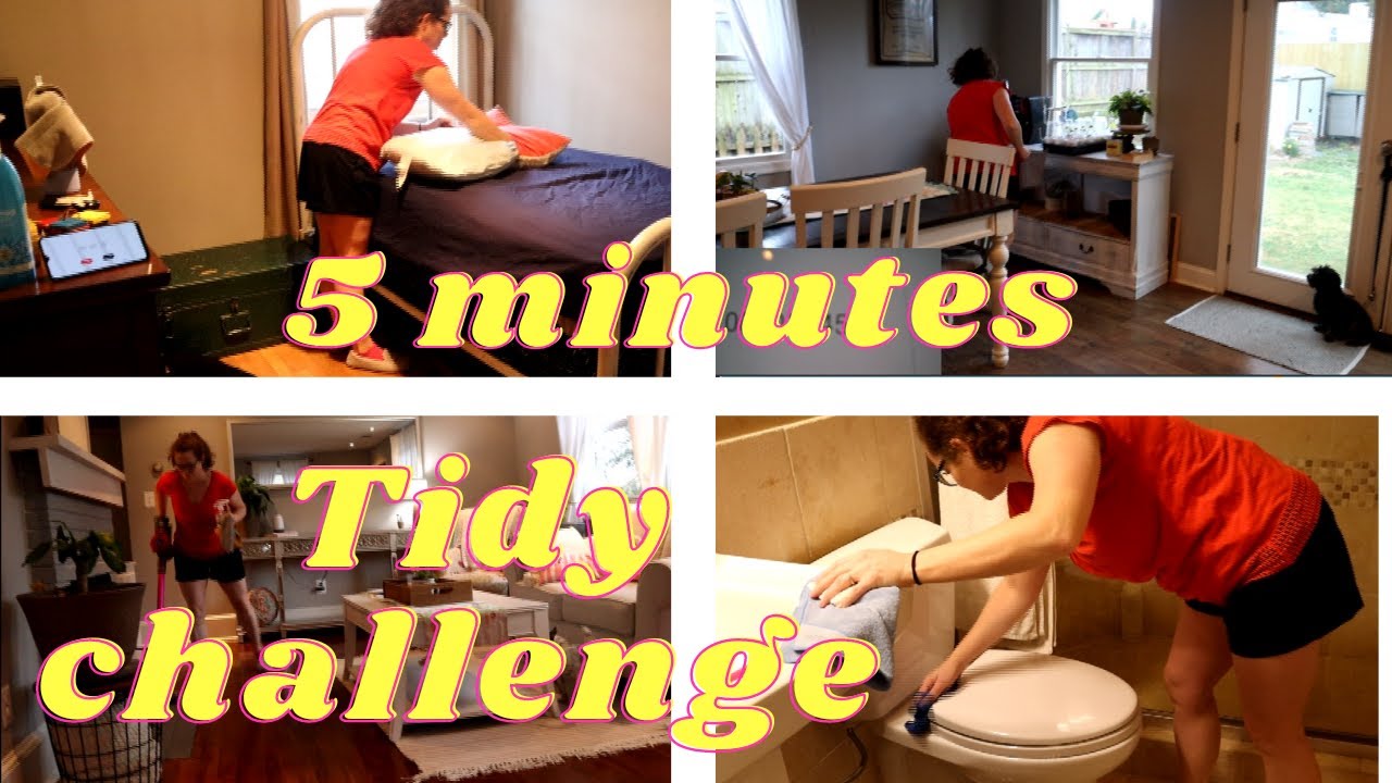 5 Minute Tidy Challenge /Clean with me/ 4 rooms 5 minute to clean