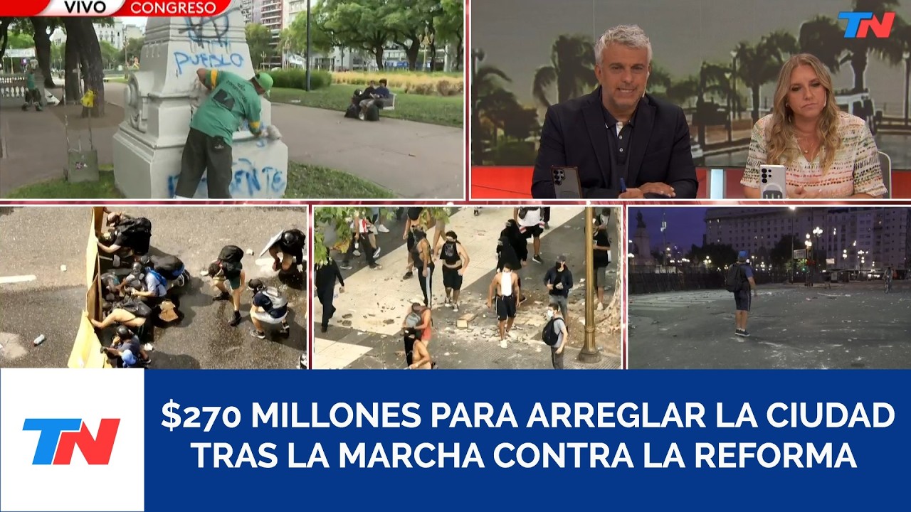 REFORMA LABORAL I La Ciudad gastará $270 millones para arreglar los destrozos de la manifestación