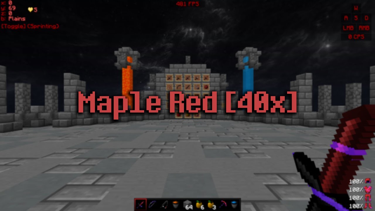Maple Red 40x Faithful Edit | Minecraft PvP Texture Pack