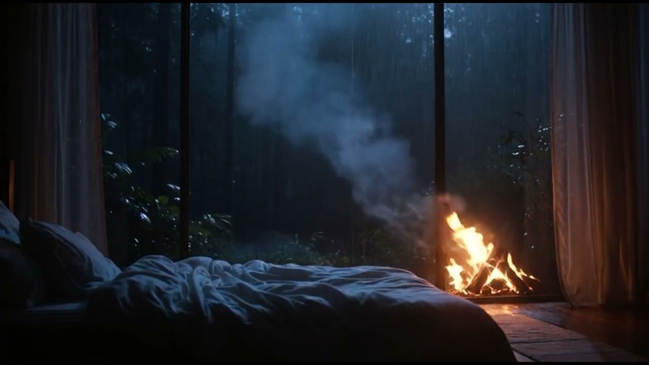 ✨🔥Fireplace and Forest Cabin Soundscape | Relaxing Ambience for Unwinding