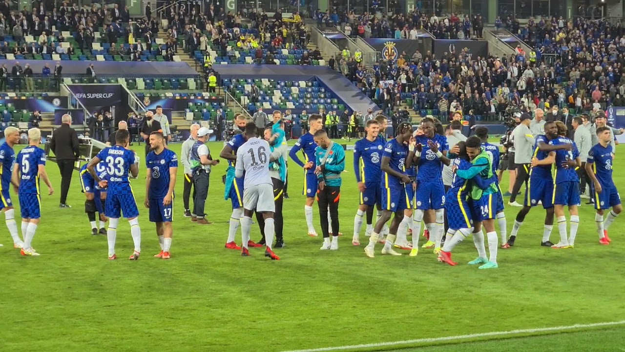 UEFA Super Cup Belfast 2021 - Chelsea vs Villarreal - Chelsea celebrations