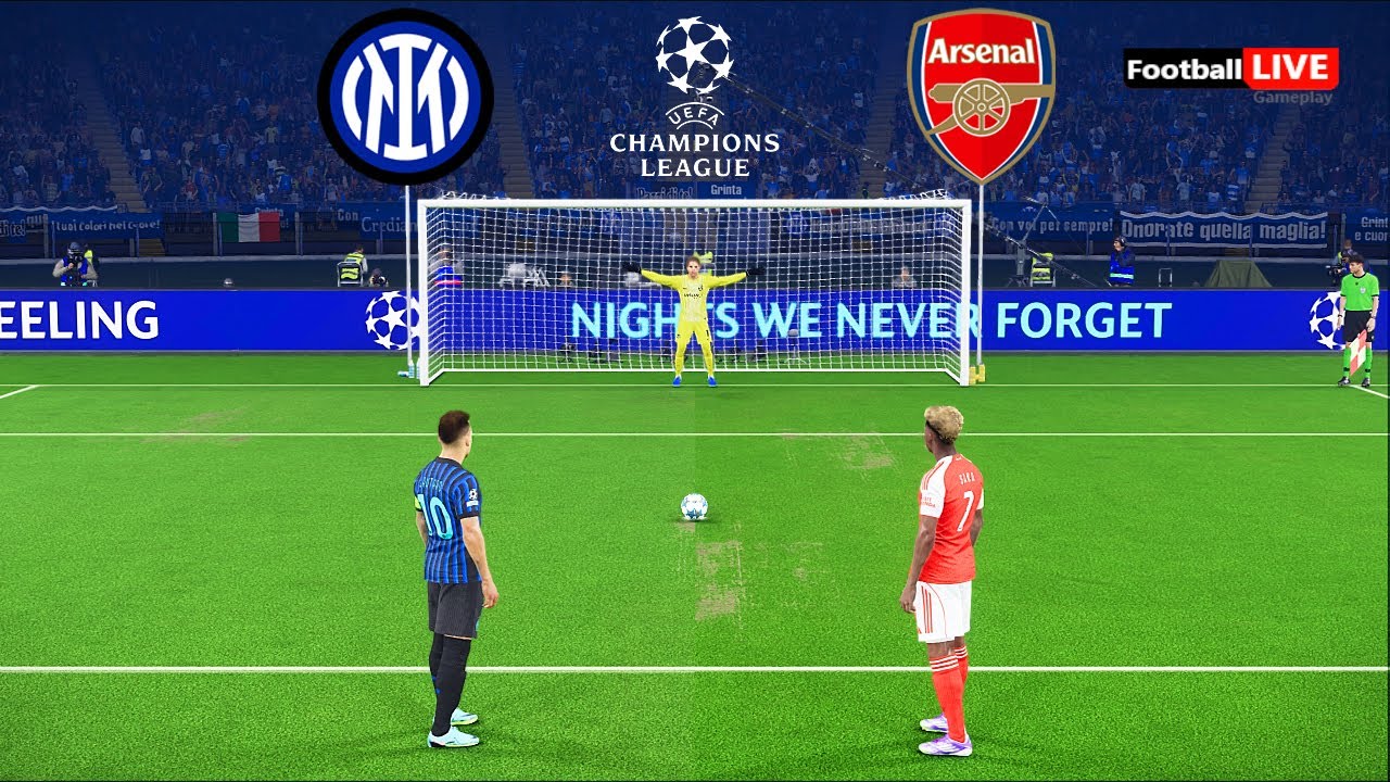 INTER MILAN vs ARSENAL - Penalty Shootout 2026 | UEFA Champions League | Simulation PES