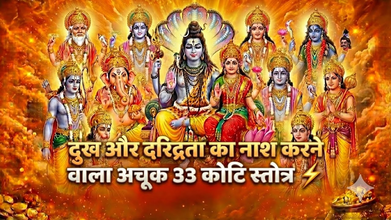 दुख और दरिद्रता का नाश करने वाला अचूक 33 कोटि स्तोत्र ⚡ | 100% Working