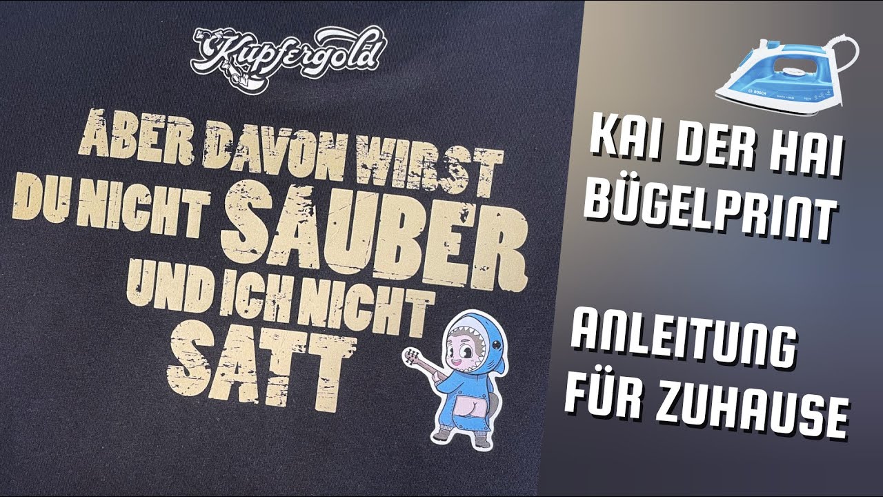 Kai der Hai B&uuml;gelprint | Anleitung f&uuml;r Zuhause