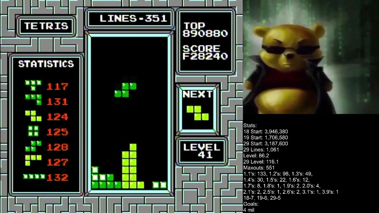 NES Tetris - 2.4 Million 19 Start