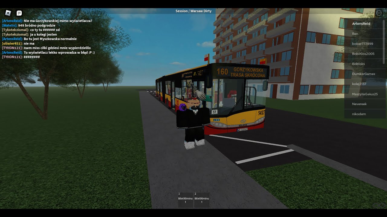 ROBLOX Gameplay z Dragonixem524: Warszawa Bródno! (Gra Sesyjna) 31.07.2023