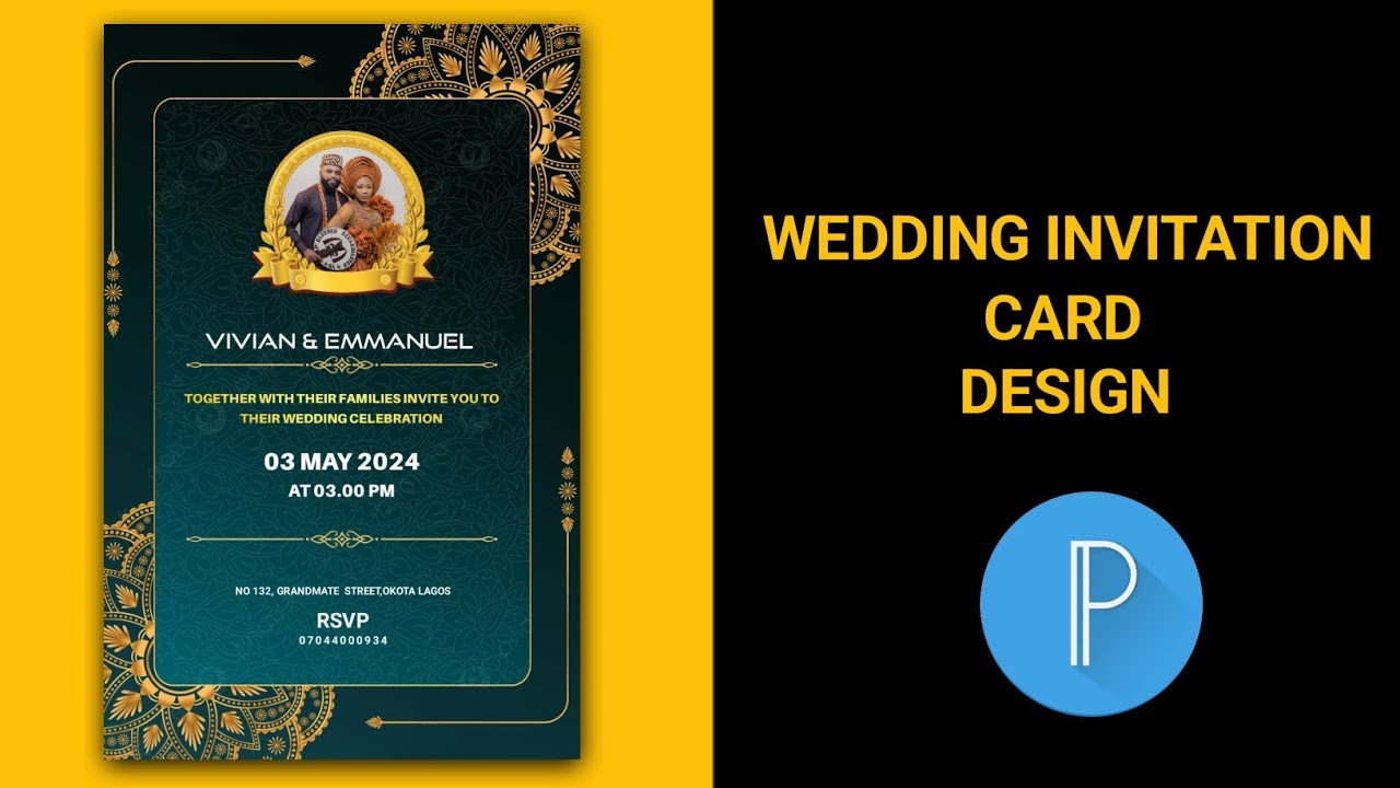 How to Create A Wedding Invitation Card  using your Smartphone | Pixellab Design