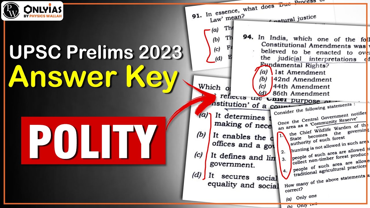 UPSC Prelims 2023 Answer Key | Solution of all Polity Question | Polity Answer Key Discussion