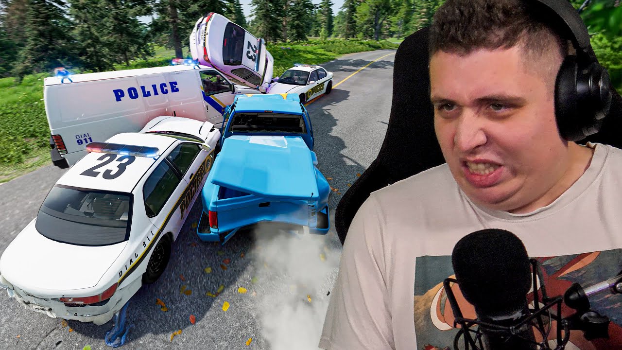 MENEK&Uuml;L&Eacute;S A RENDŐR&Ouml;K ELŐL!!!!💥BeamNG Barmai #135