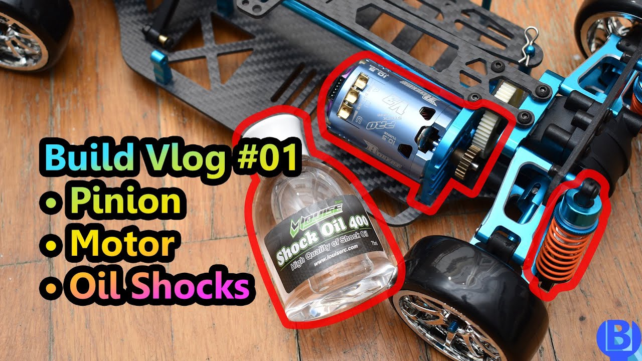TT-01 Carbon-Aluminium Project EP2: Build Vlog 01 - Motor & Pinion Installation, Filling Oil Shocks