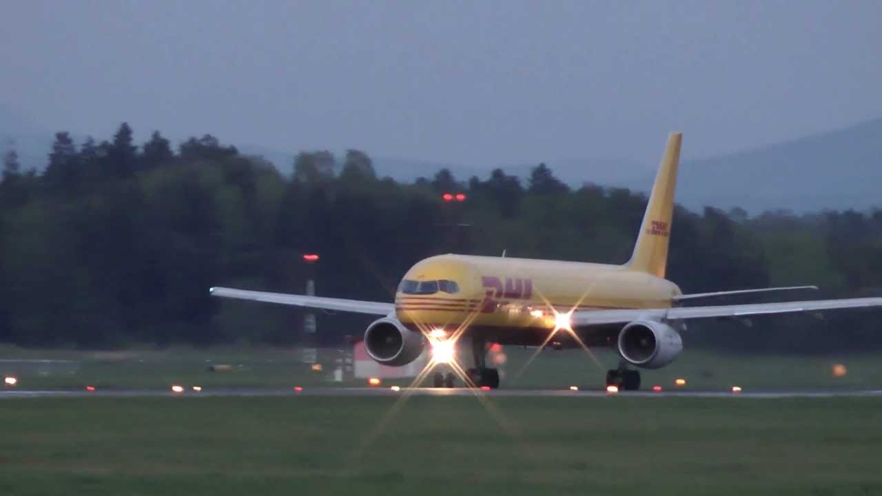 DHL (DHL Air) Boeing 757-236(SF) takeoff Brnik airport HD