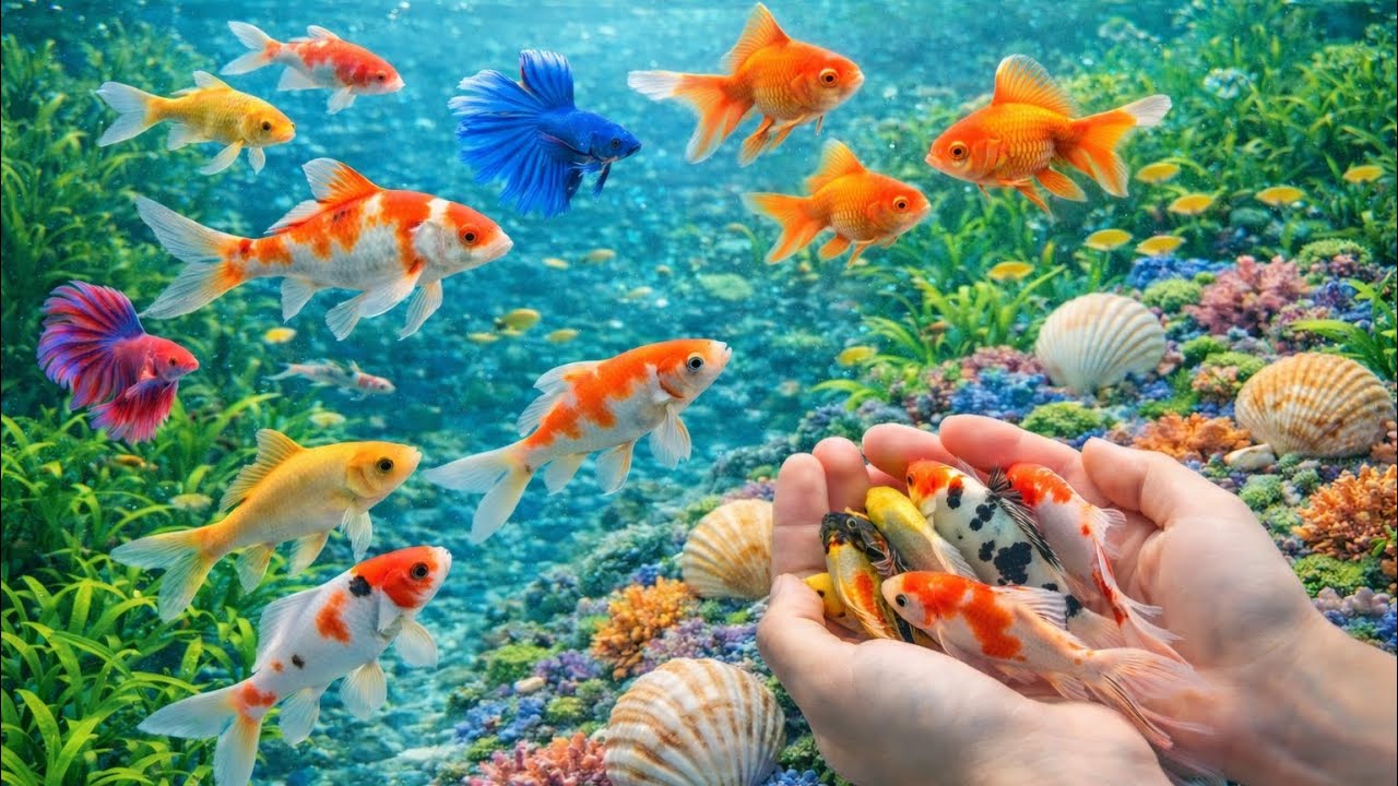 Happy Moments Catching Colorful Fish Inside Egg Containers!