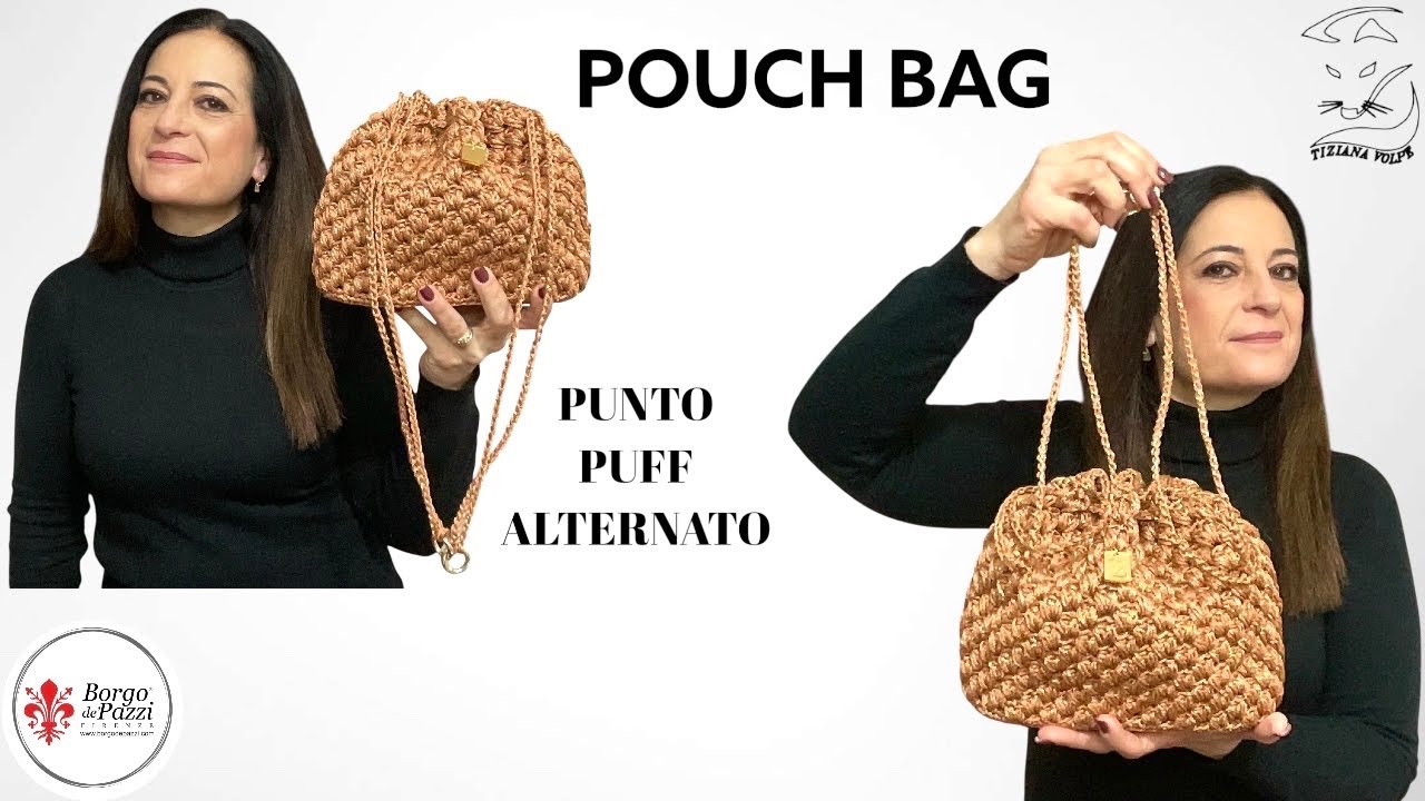 🧶POUCH BAG🧶PUNTO PUFF ALTERNATO🧶TIZIANA VOLPE CROCHET 🧶