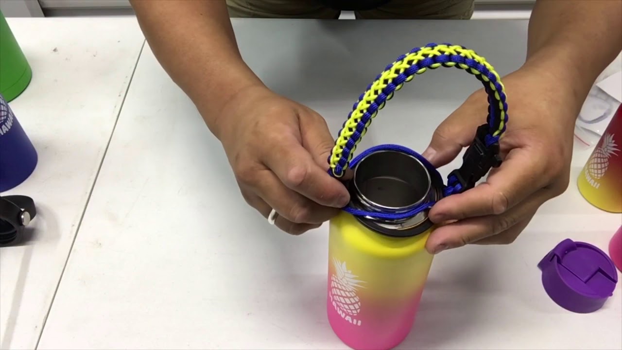 How to install the Paracord Top Handle on the Hydroflask Bottle