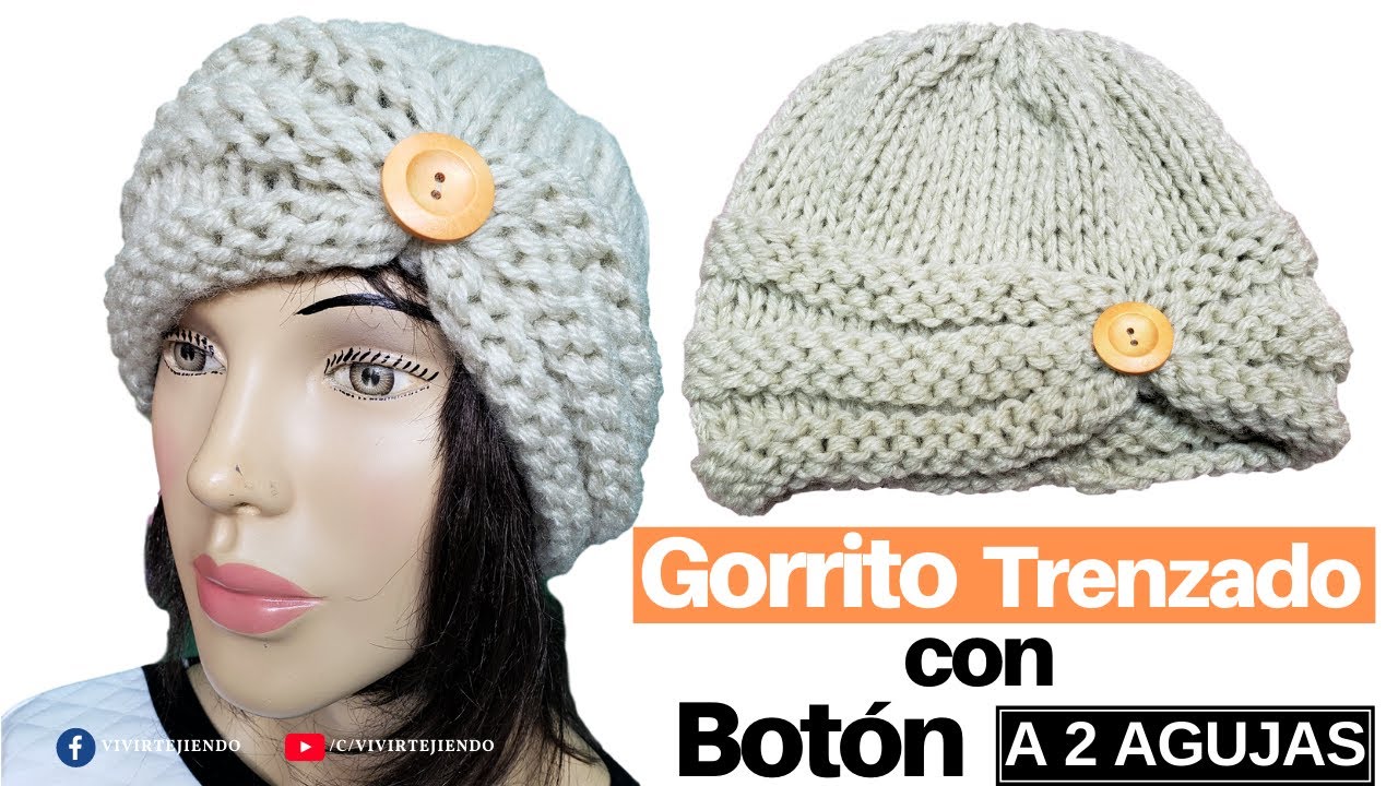 👌 Cómo Tejer Gorrito Boina a Dos Agujas con Punto Jersey y Acordeón ✅ Tejidos Fashion a Palitos