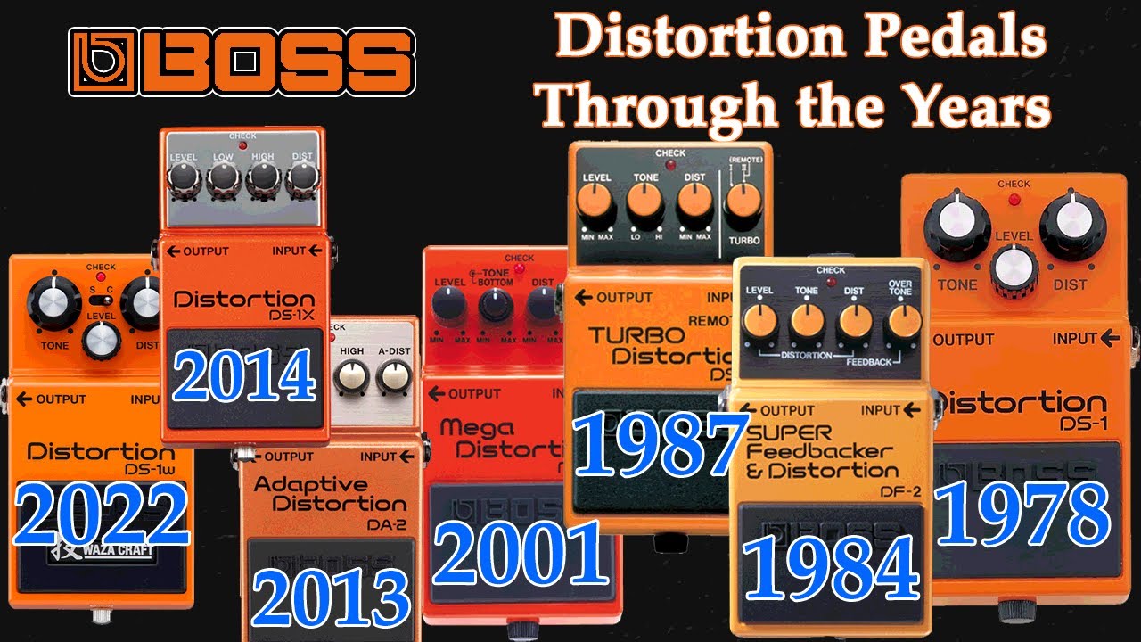 Педали дисторшн Boss разных лет (DS-1, DS-2, DF-2, MD-2, DA-2, DS-1x, DS-1w) #bosspedals