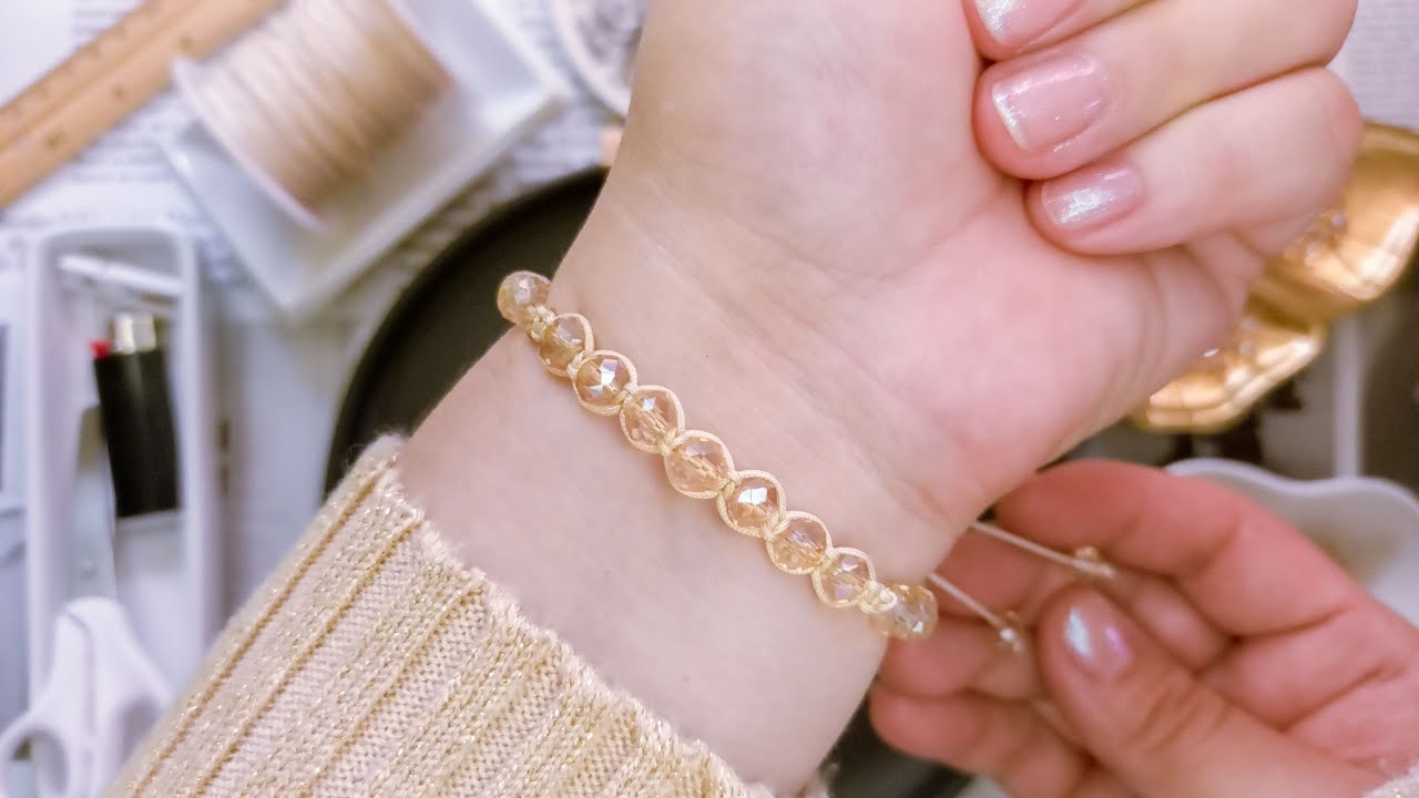 Pulsera de hilo con cristales brillantes muy fácil y rápido de hacer | Easy Bracelet