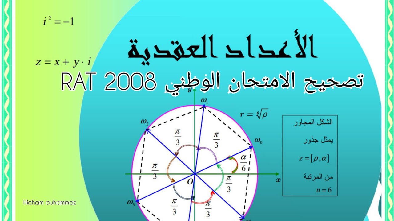 تصحيح تمرين الأعداد العقدية امتحان وطني 2008 الدورة الإستدراكية