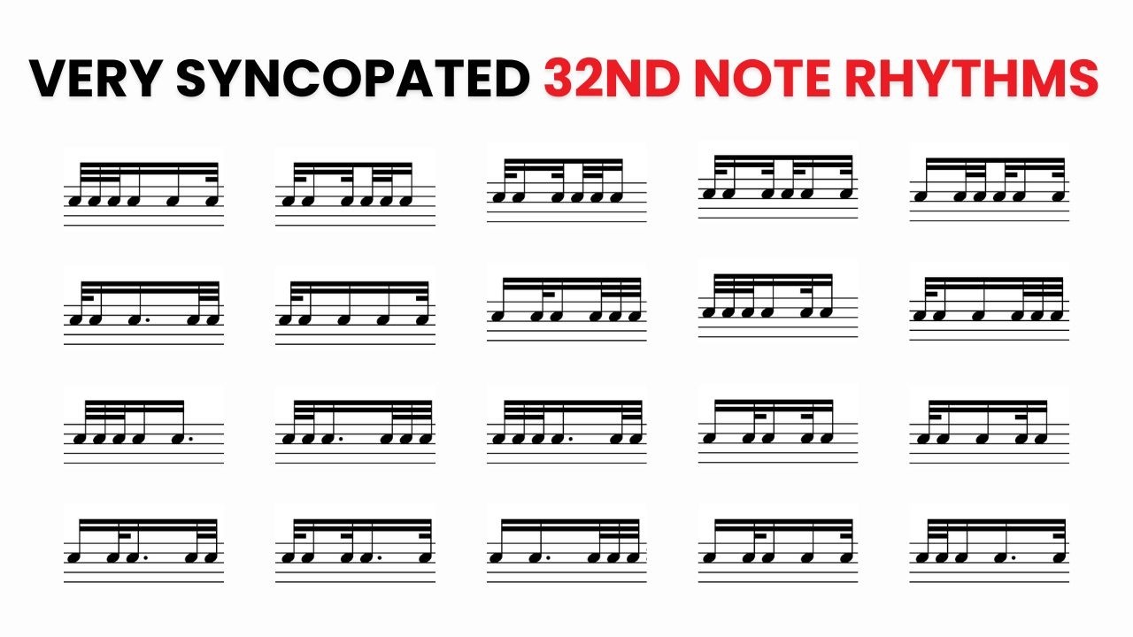 32nd-Note Syncopation — Advanced Rhythm Reading Trainer 36 rhythms 🎶