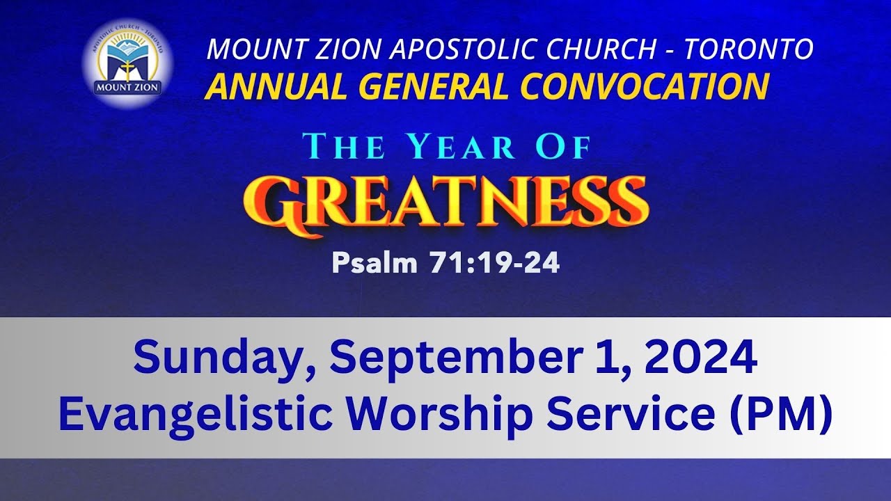 Annual General Convocation | Sunday (PM), September 1, 2024