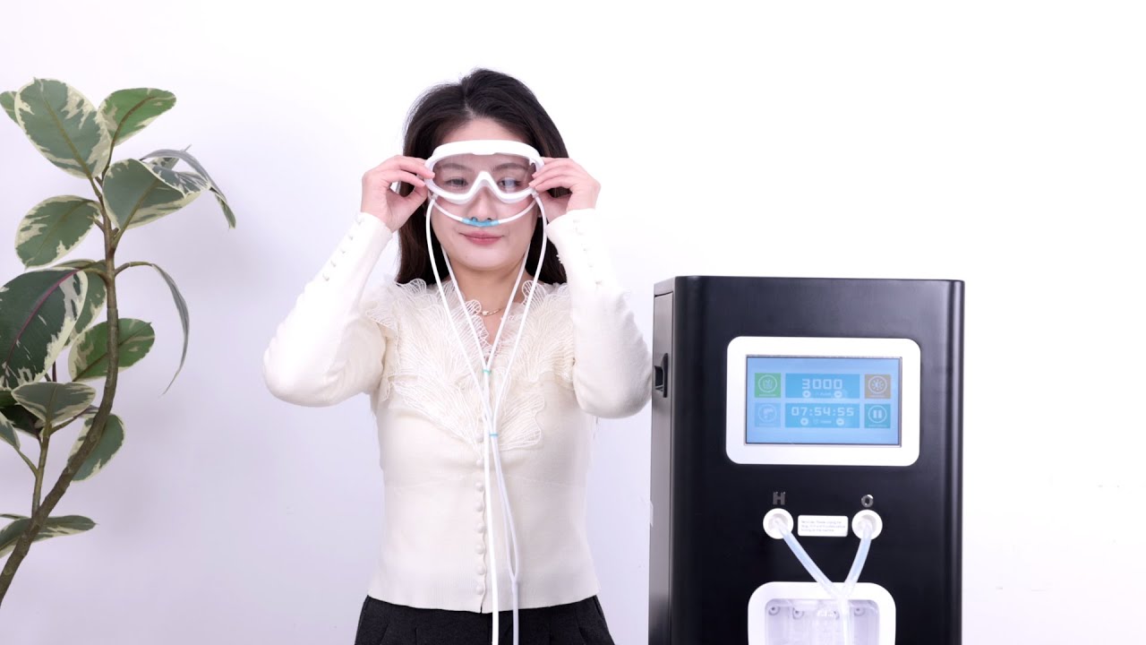 intelligent h2 inhaler machine with 110V 220V 240v 50-2000ml adjustable pem electrolyzer  4 alarms