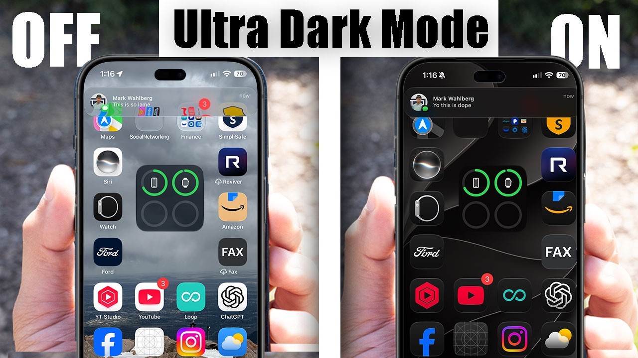 Как включить УЛЬТРА-тёмную тему на iPhone!