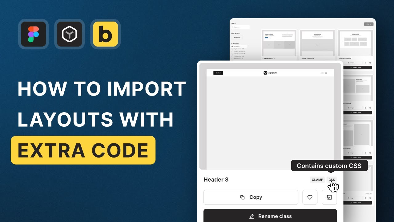 How to import a Brixies layout which contains some extra code in Bricks builder 1.9.7