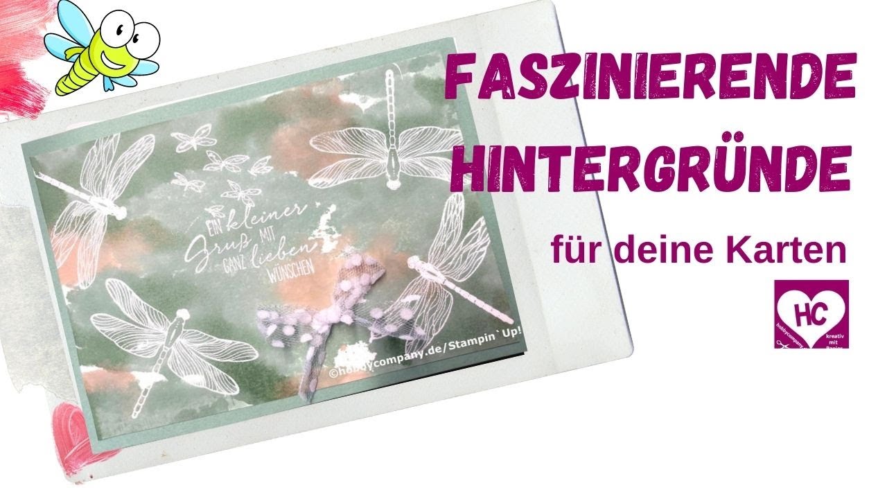 Hintergründe für Karten gestalten, Marmoriertechnik Stampin`Up!
