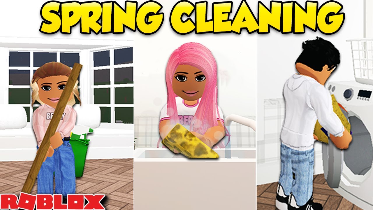 FAMILY SPRING CLEANING ROUTINE | Bloxburg Roleplay | Roblox