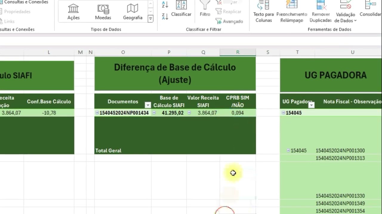 Curso de Planilha SIAFI EFDReinf/DCTFWeb - INSS Serviços Tomados – AULA 04/05