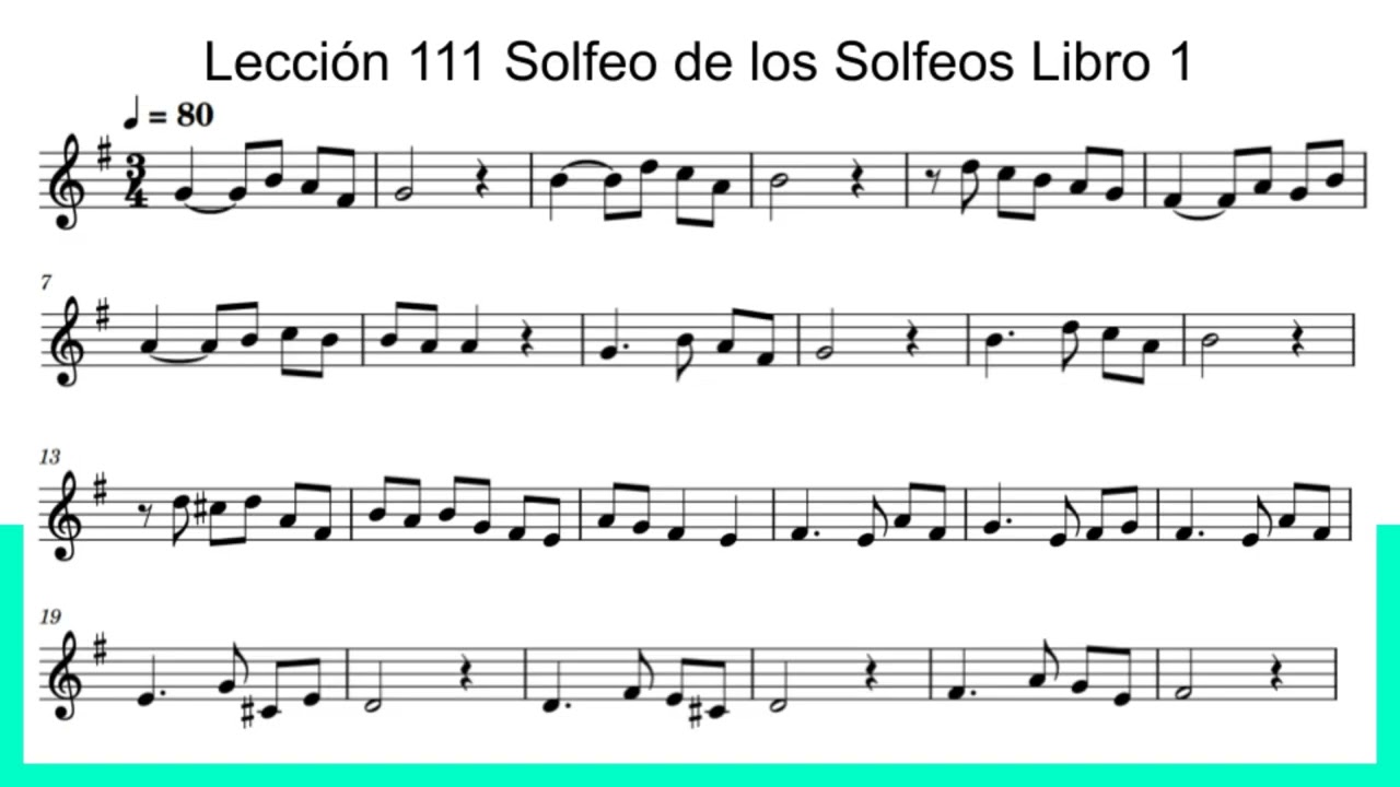 Lección 111 Solfeo de los Solfeos Libro 1 Lectura Hablada y Entonación