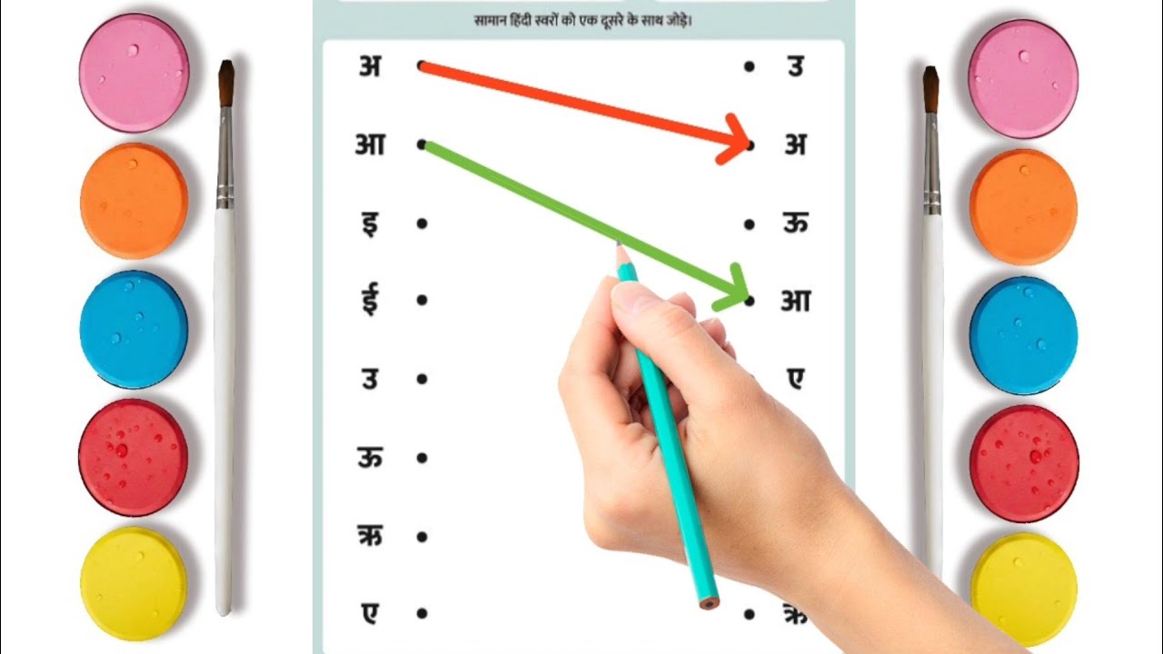 अ से अः स्वरों का मिलान | Hindi Swar Matching for Kids | Basic Hindi Learning Video