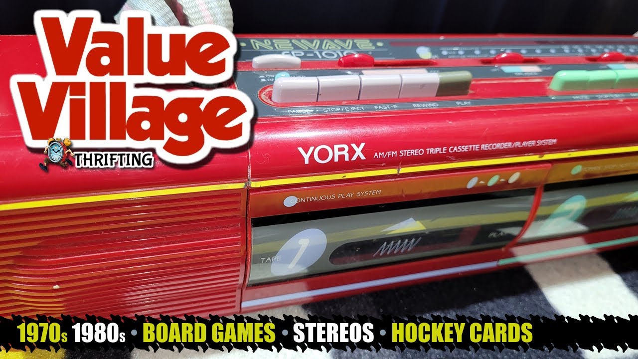 S1:E16 THRIFTING - Vintage Yorx Stereo VHS Halo Star Wars Transformers Board Games & Hockey Cards
